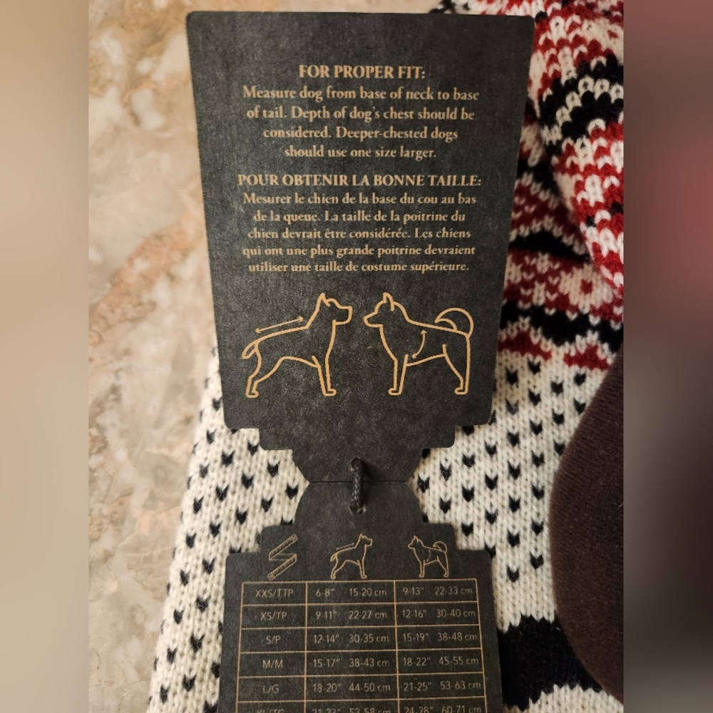 Dog XL Telluride Dog Sweater Christmas Winter Reindeer Knit Dog Outfit - Picture 5 of 5